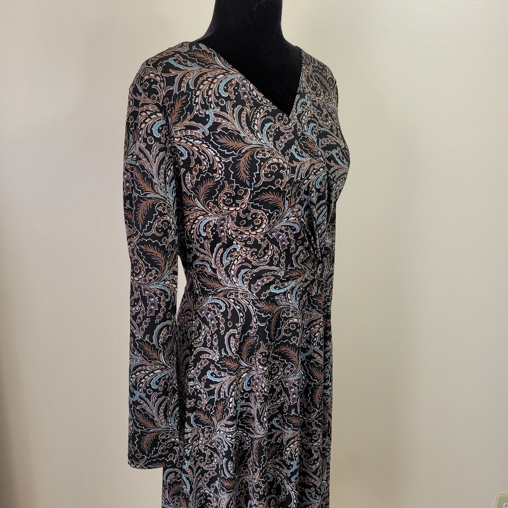 Talbots petite Large dress black multy color - Picture 5 of 8